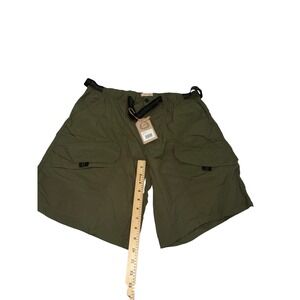 Victory Outfitters Mens Olive Green Cargo Hiking Shorts Integrated Belt Size L